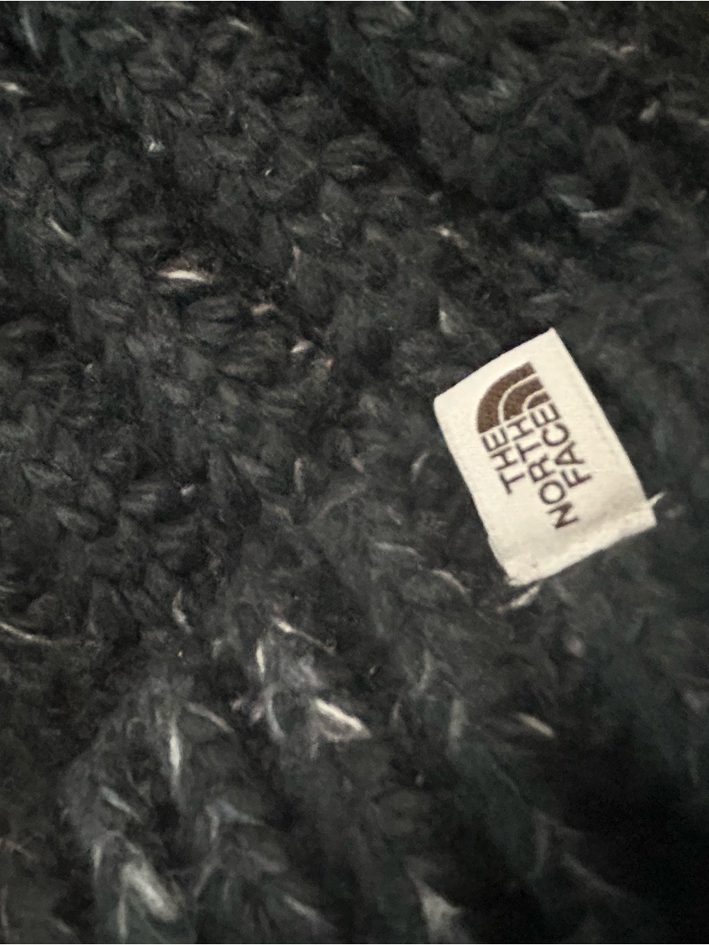 Bundle- The North Face Black Knit hat & a white Pom Pom hat - Picture 2 of 3